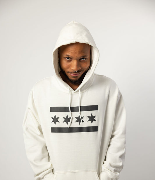 White hoody Black Star/Stripe